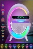 Kablosuz Şarjlı Taşınabilir Bluetooth Hoparlör 7 Renk RGB Işıklı Bass Ses Bombası Parti Işığı - 5