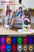 Kablosuz Şarjlı Taşınabilir Bluetooth Hoparlör 7 Renk RGB Işıklı Bass Ses Bombası Parti Işığı - 3