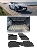 Sahler Volkswagen Tayron  2025 ve Sonrası 4.5D Paspas Rizline 3D ÜST Bagaj Havuzu Set - 1