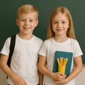 Bisiklet Yaka Basic Çocuk Tişört - Alc thumbnail 1