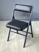 Buse Çalışma Masası Ofis Bilgisayar Masası + Katlanır Sandalyeli 103 cm Metal Siyah Ayak thumbnail 3