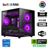 Xaser Cube X170 i5 12400F 16GB Ram 512GB M.2 NVMe SSD 6GB RTX3050 Masaüstü Oyuncu Bilgisayarı - 1