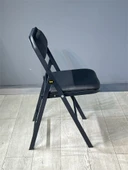 Buse Çalışma Masası Ofis Bilgisayar Masası + Katlanır Sandalyeli 103 cm Metal Siyah Ayak thumbnail 4