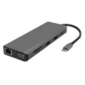 Hytech HY-USBC32 4K-2K Ultra HD Gri Metal 5x USB2.0-USB3.0 100M RJ45 PD, TypeC Data, ö - 3