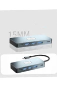 Alüminyum USB Çoklayıcı Type C Hub HDMI x2 USB 3.0 x3 PD 100W Çoklu Bağlantı Dönüştürücü 7 IN1 - 3