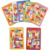 43 Parça Toys Ahşap Eğitici Geliştirici Oyuncak Blok Tetris Zeka Oyunu - 4