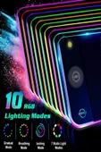 RGB Gaming Mouse Pad Kablosuz 15W Şarjlı 14 Mod LED Işıklı Kaymaz Oyun Mousepad 300x800mm XL - 7