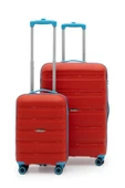 Artemis Polipropilen&Kırılmaz 2'li Valiz Seti Büyük&Kabin - Kırmızı - 1