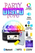 Sihirli LED Dönen Disko Topu Kablosuz Bluetooth USB MP3 Kumandalı 360° Renkli Işık 165x165x150mm - 1