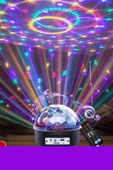 Sihirli LED Dönen Disko Topu Kablosuz Bluetooth USB MP3 Kumandalı 360° Renkli Işık 165x165x150mm - 2
