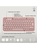 Logitech Pebble 2 Set Çoklu Cihaz Özellikli Sessiz Kablosuz Türkçe Q Klavye ve Mouse Seti - Pembe thumbnail 6