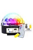Sihirli LED Dönen Disko Topu Kablosuz Bluetooth USB MP3 Kumandalı 360° Renkli Işık 165x165x150mm - 3
