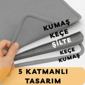 Beylini Buharlı Dikey Ütü Matı 5 Katman Asılabilir Yanmaz Çift Taraflı Dayanıklı Keçeli Buharlı Ütü Bezi Gri 50x80 CM - 4