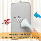 Beylini Buharlı Dikey Ütü Matı 5 Katman Asılabilir Yanmaz Çift Taraflı Dayanıklı Keçeli Buharlı Ütü Bezi Gri 50x80 CM - 3