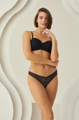 Siyah Easy Lace Desteksiz Straplez Takım thumbnail 1