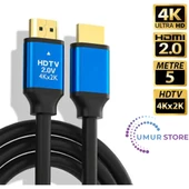 4K Ultra Hd 2.0V Alüminyum Başlık Altın Uçlu Hdmi Kablo thumbnail 1