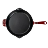 Lava Döküm Yuvarlak Kızartma Tavası Döküm Demir Yekpare Saplı. Çap(Ø)28cm-Bordo thumbnail 3