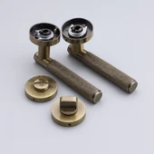 Antik Füme Wc Banyo Tipi Kapı Kolu Rozetli Sağ Sol Uygun Modern İç Kapı Kilitli 1 Takım thumbnail 6