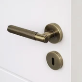 Antik Füme Oda Tipi Kapı Kolu Rozetli Sağ Sol Uygun Modern İç Kapı 1 Takım thumbnail 6