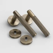 Antik Füme Oda Tipi Kapı Kolu Rozetli Sağ Sol Uygun Modern İç Kapı 1 Takım thumbnail 4