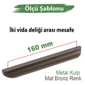 Fırat Kulp 160 mm Bronz Renk Metal Mobilya Çekmece Mutfak Dolap Kapak Kulpları Kulbu Dolabı Kulpu thumbnail 3