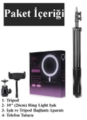 10 Inç Ring Light 2.1mt 3 Farklı Işık Rengi Youtuber Led Işıklı 210cm Tripod Selfie Makyaj Işığı - 1
