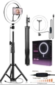 10 Inç Ring Light 2.1mt 3 Farklı Işık Rengi Youtuber Led Işıklı 210cm Tripod Selfie Makyaj Işığı - 6