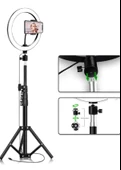 10 Inç Ring Light 2.1mt 3 Farklı Işık Rengi Youtuber Led Işıklı 210cm Tripod Selfie Makyaj Işığı - 2