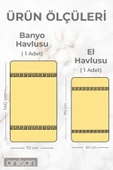 2'li Mavi Greek Havlu Seti %100 Pamuk - 1 Adet El Havlusu 50x90 Ve 1 Adet Banyo Havlusu 70x140 - 9