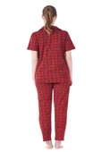 Estiva Kareli Desen Önden Düğmeli Bayan Pijama Takım thumbnail 4