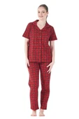 Estiva Kareli Desen Önden Düğmeli Bayan Pijama Takım thumbnail 3