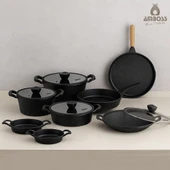 Mihfer 12 Parça Döküm Tencere Sahan Tava Çeyiz Seti thumbnail 1