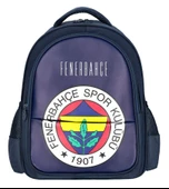 Fenerbahçe Suni Deri Üzerine Arma Baskılı Üç Gözlü Erkek Çocuk Okul Sırt Çantası - ME25760 thumbnail 1
