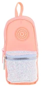 Kaukko Çanta Şekilli Kız Çocuk Üç Bölmeli Kalemlik - Somon - Taşlı - K2721 thumbnail 2