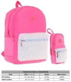 Kaukko Bright Kız Çocuk Taşlı Pembe Okul Çantası ve Çanta Şekilli Kalemlik Seti thumbnail 2