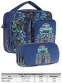 Kaukko Kids Erkek Çocuk Lacivert Turkuaz Kamyon Üç Bölmeli Thermo Beslenme Çantası ve Kalemlik Seti (L7261+L8261) thumbnail 2