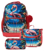 Pippa Kız Çocuk Üç Gözlü Kırmızı İlkokul Üçlü Okul Çanta Seti - Flamingo - PPSET5360 thumbnail 1