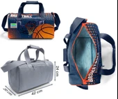 Coral High Erkek Çocuk Siyah Turuncu Basketbol Desenli Çocuk Valizi ve Seyahat/Spor Çantası Seti thumbnail 3