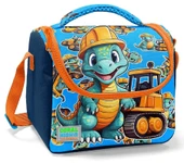 Coral High Erkek Çocuk Beslenme Çantası - Thermo - Mavi Dinazor ve İş Makineleri Baskılı thumbnail 1