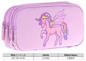 Kaukko Kids Üç Bölmeli Lila, Unicorn, Kız Çocuk Okul Kalemliği - L8221 thumbnail 3