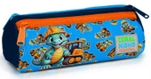 Coral High Erkek Çocuk Dinazor ve İş Makinesi Baskılı Mavi/Turuncu Kalem Çantası - Üç Bölmeli thumbnail 1