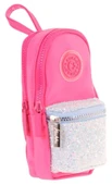 Kaukko Çanta Şekilli Kız Çocuk Üç Bölmeli Kalemlik - Pembe - Taşlı - K2722 thumbnail 1