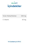 Velavit V-Cranberry & Vit C 30 Kapsül - 3