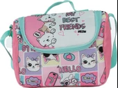 Pippa Kız Çocuk Üç Gözlü Pembe Beyaz İlkokul Üçlü Okul Çanta Seti - Sevimli Kediler - PPSET5200 thumbnail 3