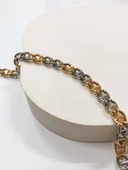 Xuping Çift Renk Hallow Bileklik Kadın VIP Rose Gold Bileklik Paslanmaz Çelik - 2