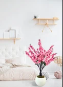 Yapay Ağaç Pembe Bahardalı Ağacı Beyaz Küre Saksıda 100cm Japon Kiraz Çiçeği thumbnail 7