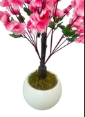 Yapay Ağaç Pembe Bahardalı Ağacı Beyaz Küre Saksıda 100cm Japon Kiraz Çiçeği thumbnail 3