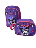 İlk Okul Çantası 2'li Seti Erkek Çocuk Ilkokul Çantası Kuromi Desenli - 1
