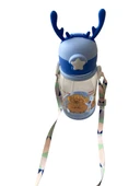 Geyikli Matara Pipetli Suluk Çocuklar İçin Su Matarası BPA İçermez Askılı - 6