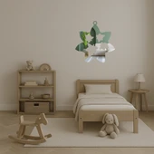 Doğal Çiçek ve Yaprak Desenli Dekoratif Aynalı Tablo - 4